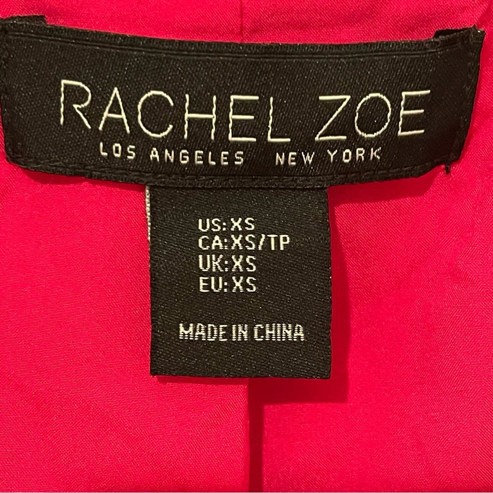 Rachel Zoe XS Pink Tweed Boucle Cropped Blazer Jacket Office Work Chic Old Money - Picture 4 of 6